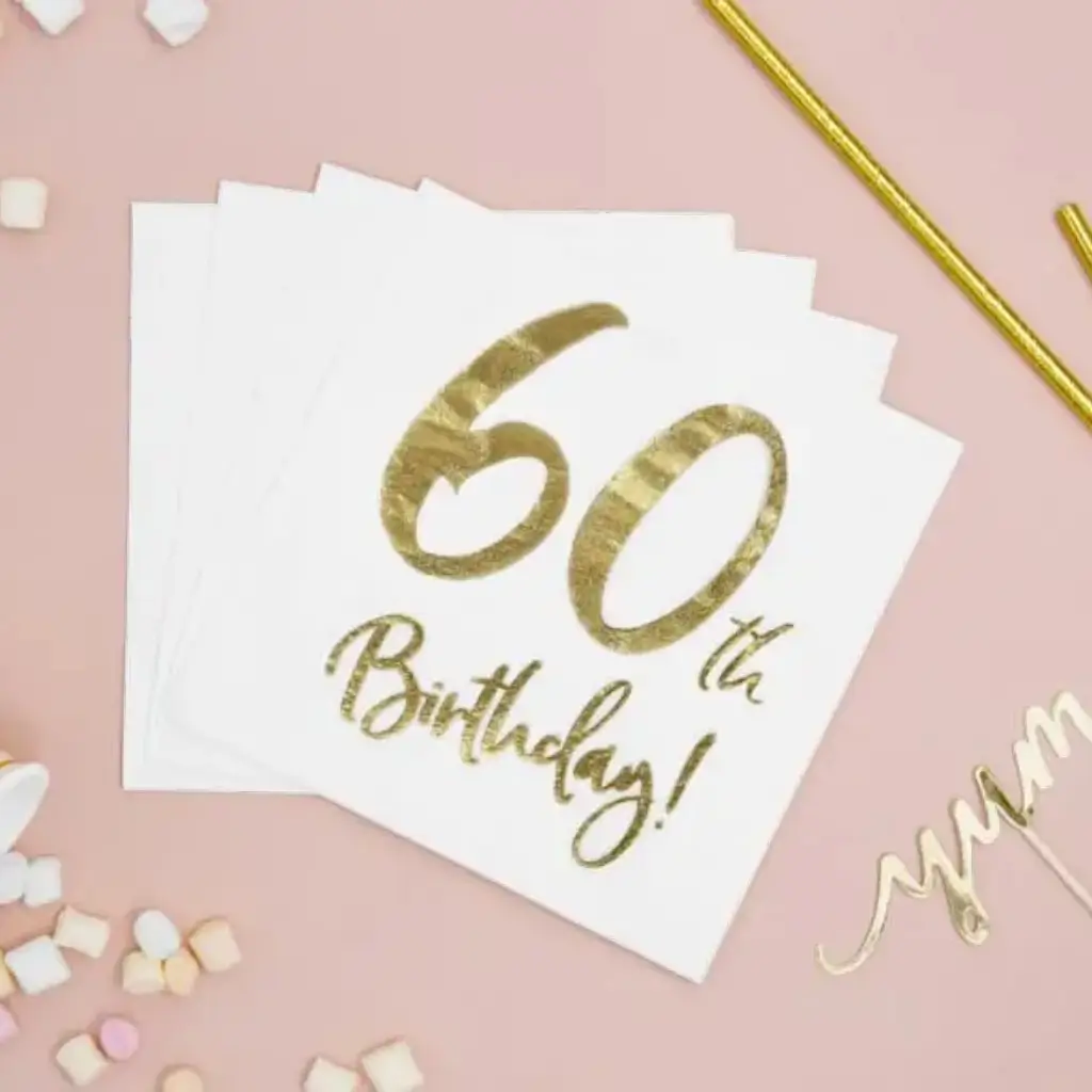 Asciugamano di carta per il 60esimo compleanno (set da 20)