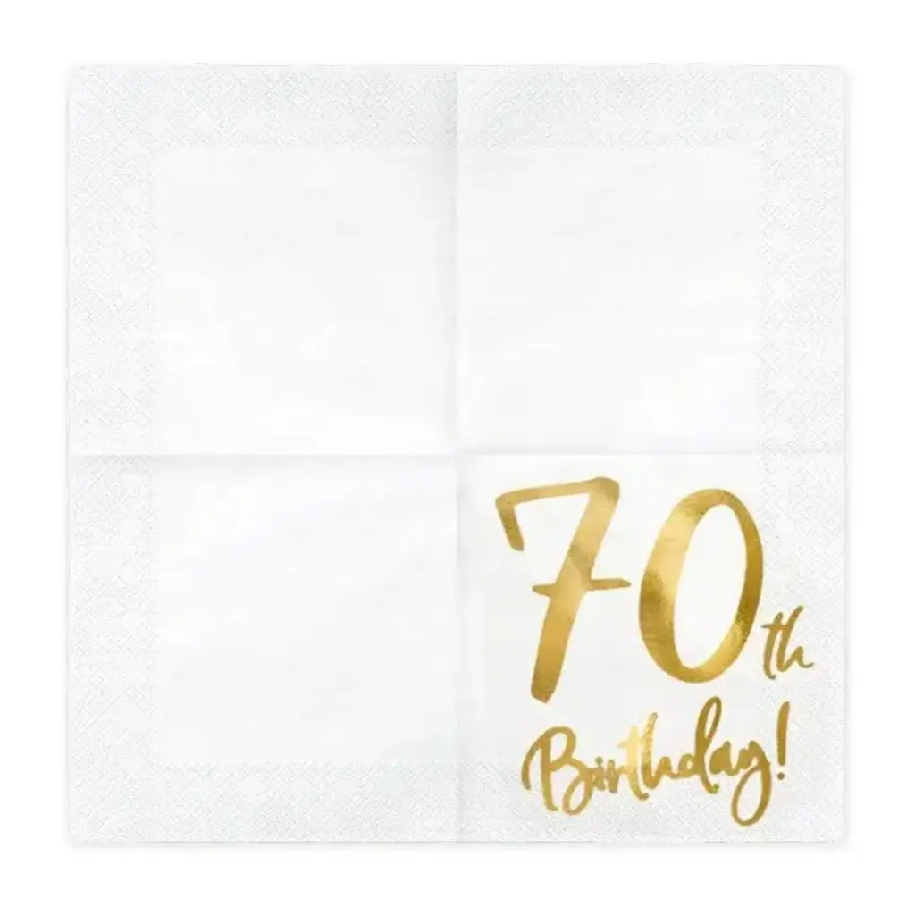 Asciugamano di carta per il 70° compleanno (set da 20)