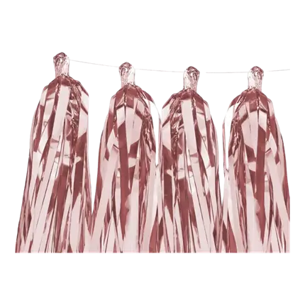 Ghirlanda di nappa in oro rosa 12 pompon