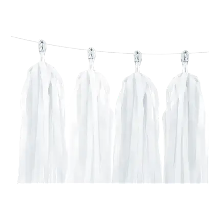 Ghirlanda di nappa bianca 12 nappe