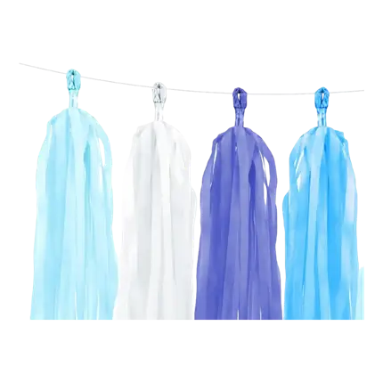 Ghirlanda di nappa blu 12 nappe