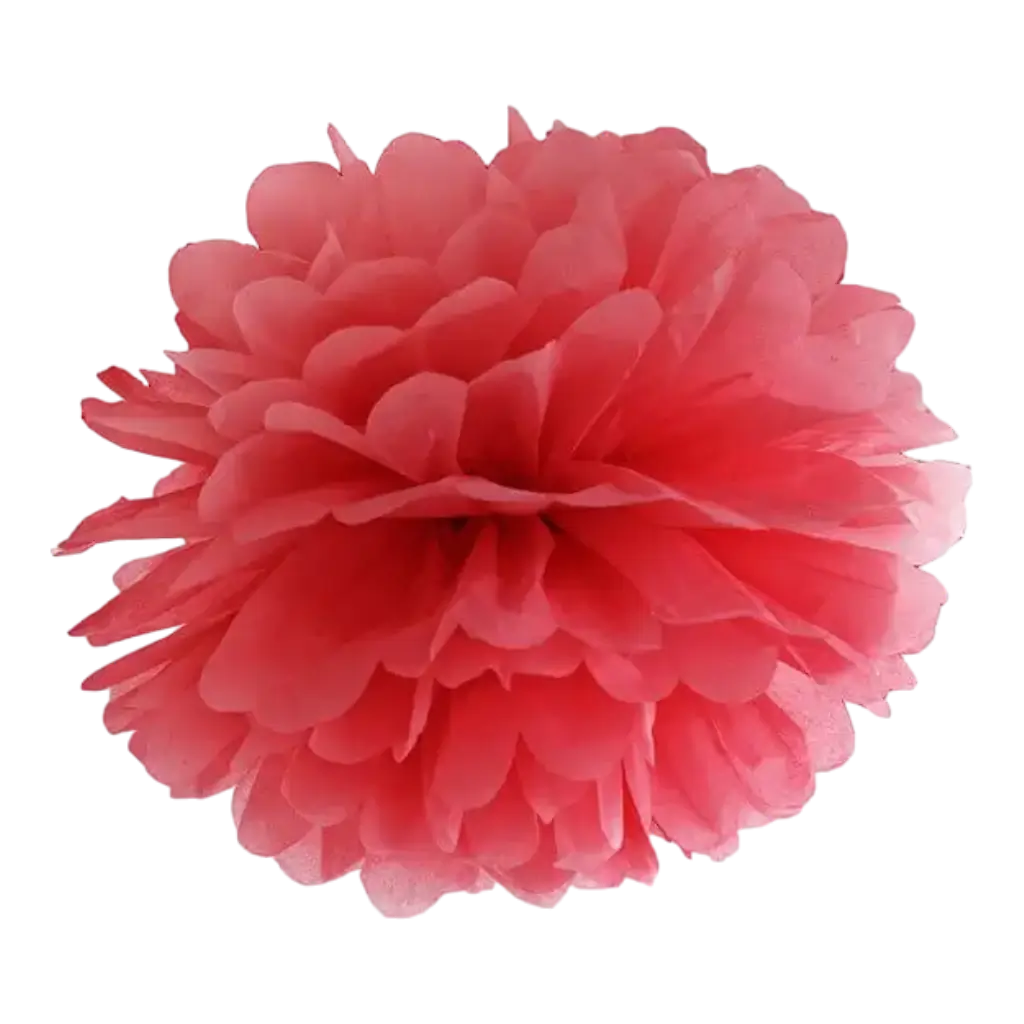 Pompom di carta rossa 25cm