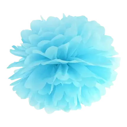 Pompom di carta azzurra 25cm