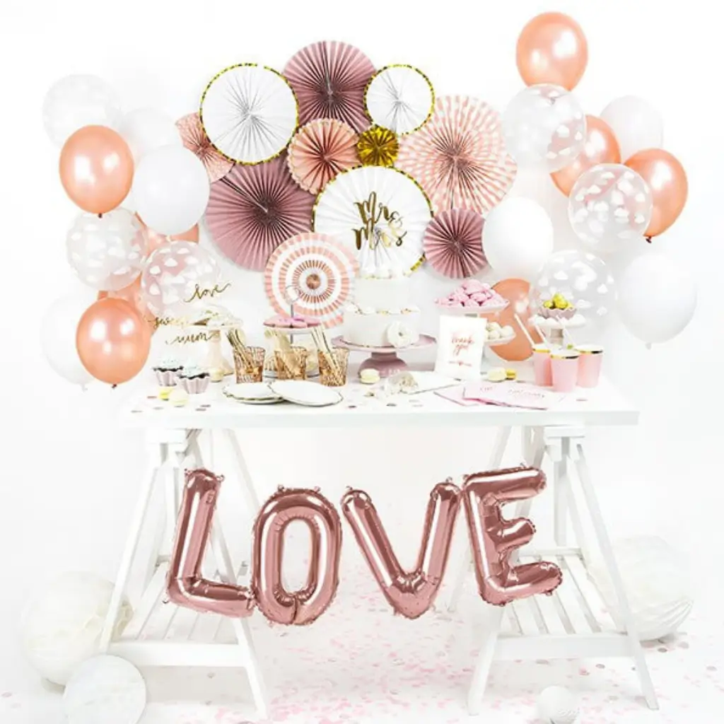 Palloncino in alluminio oro rosa LOVE