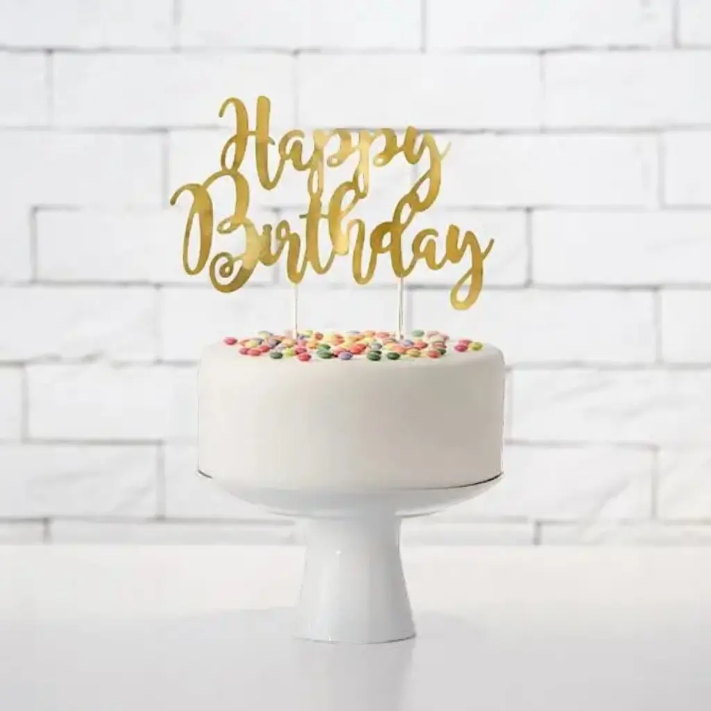 Buon compleanno decorazione torta oro