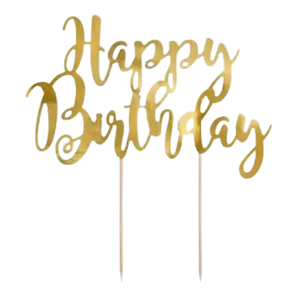 Buon compleanno decorazione torta oro