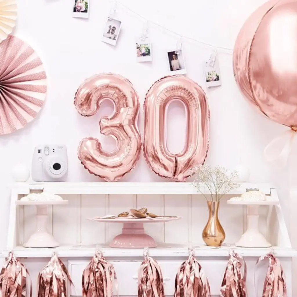 Palloncino anniversario numero 3 Oro rosa 35cm