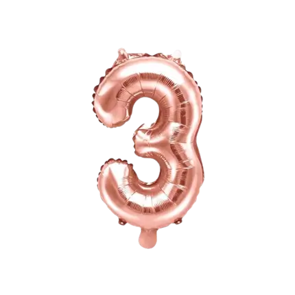 Palloncino anniversario numero 3 Oro rosa 35cm