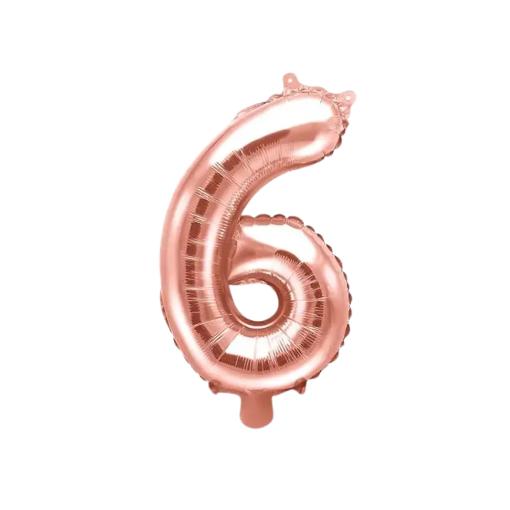 Palloncino anniversario numero 6 Oro rosa 35cm