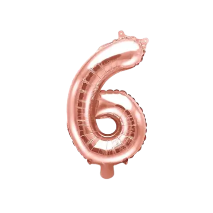 Palloncino anniversario numero 6 Oro rosa 35cm