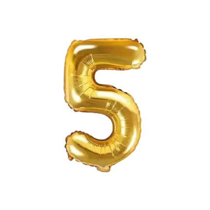 Palloncino anniversario numero 5 Oro 35cm