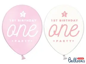 Confezione da 50 palloncini rosa per il 1° compleanno ONE Pink Balloons