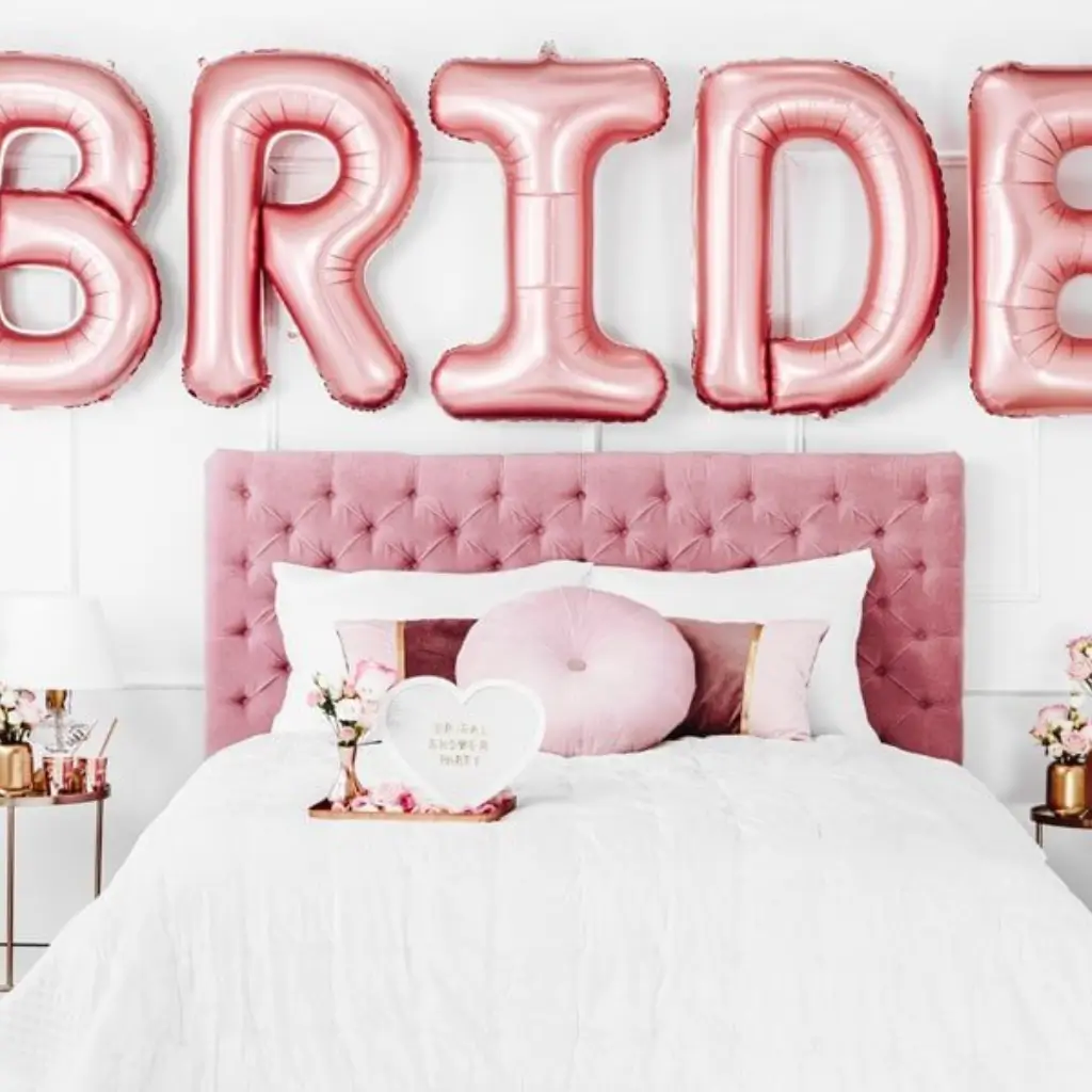 Borsa in cotone con scritta TEAM BRIDE oro rosa