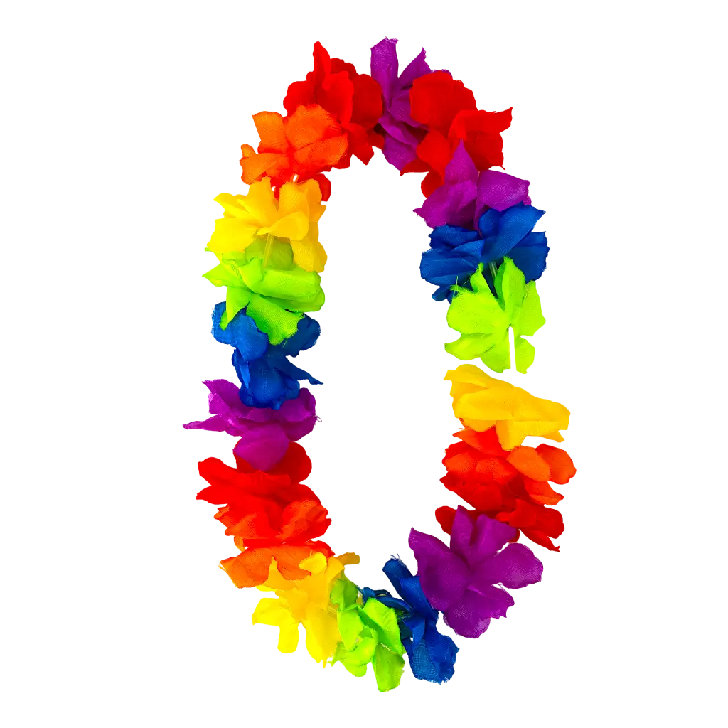 Collana hawaiana grandi fiori multicolore 100cm