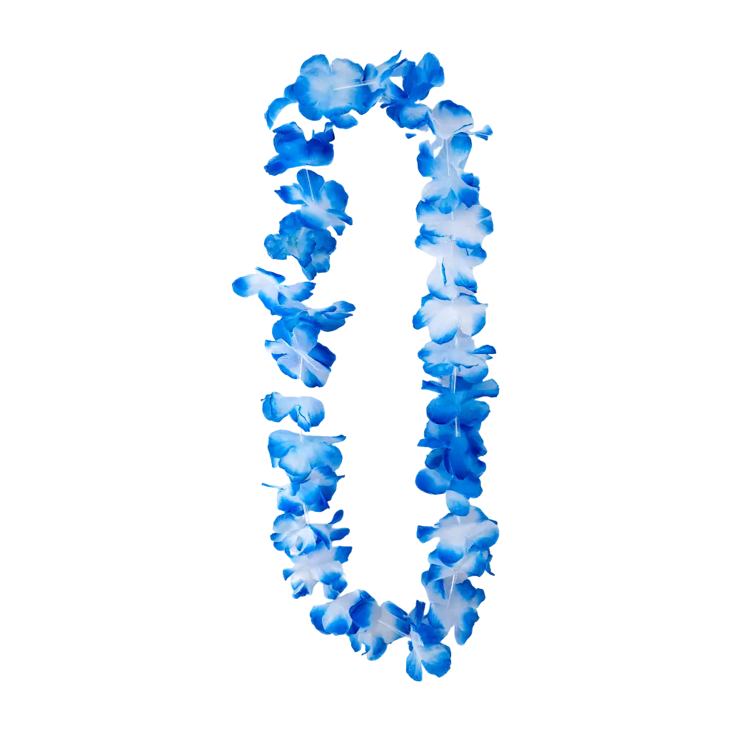 Collana hawaiana con fiori blu