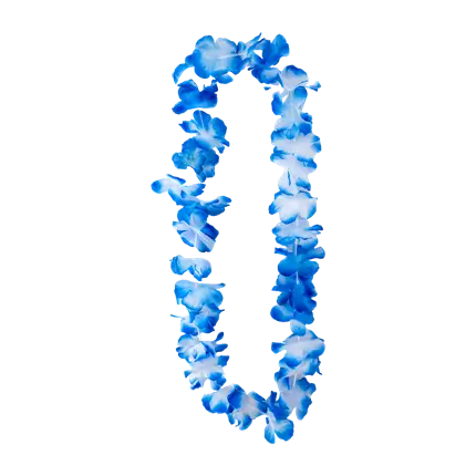 Collana hawaiana con fiori blu