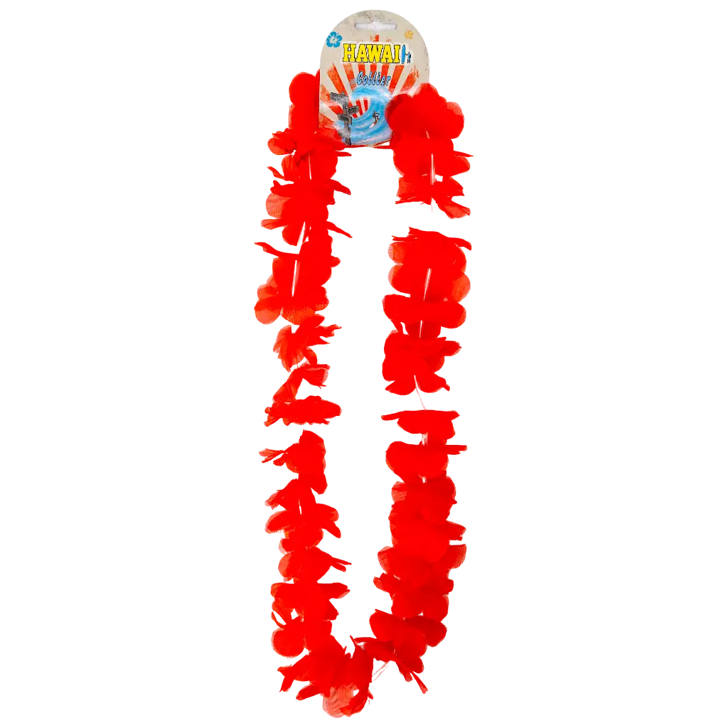 Collana hawaiana con fiori rossi