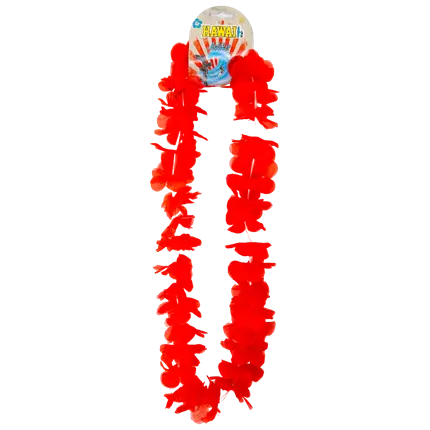 Collana hawaiana con fiori rossi