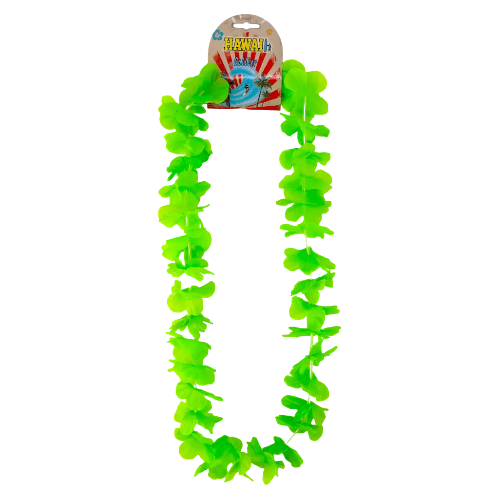 Collana hawaiana con fiori verdi