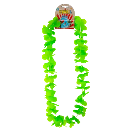 Collana hawaiana con fiori verdi