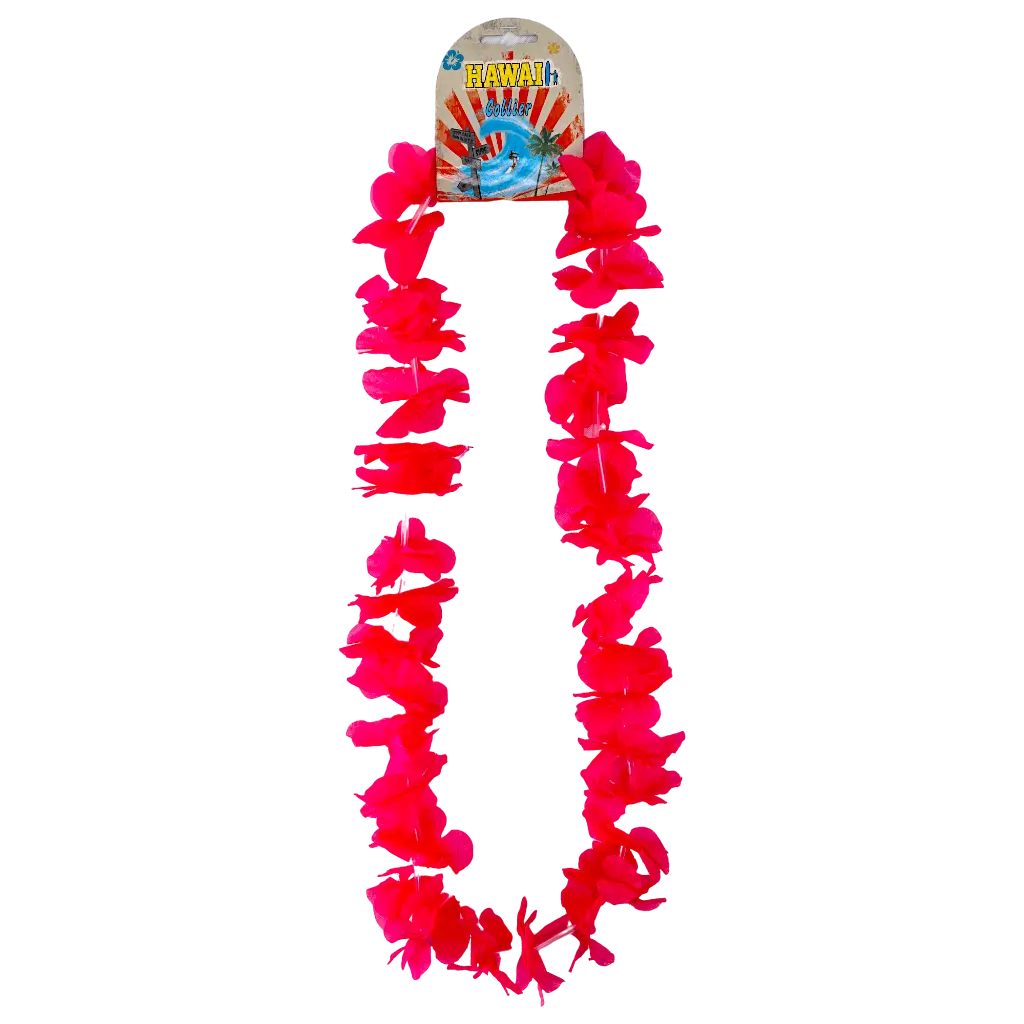 Collana hawaiana con fiori rosa