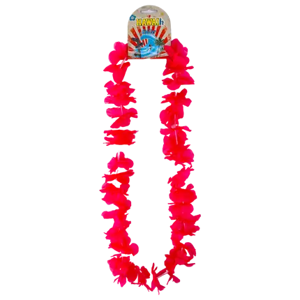 Collana hawaiana con fiori rosa