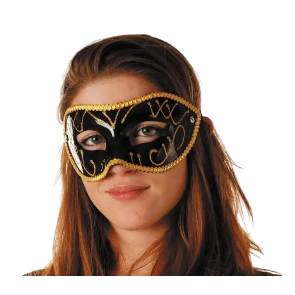 Maschera veneziana nera e oro