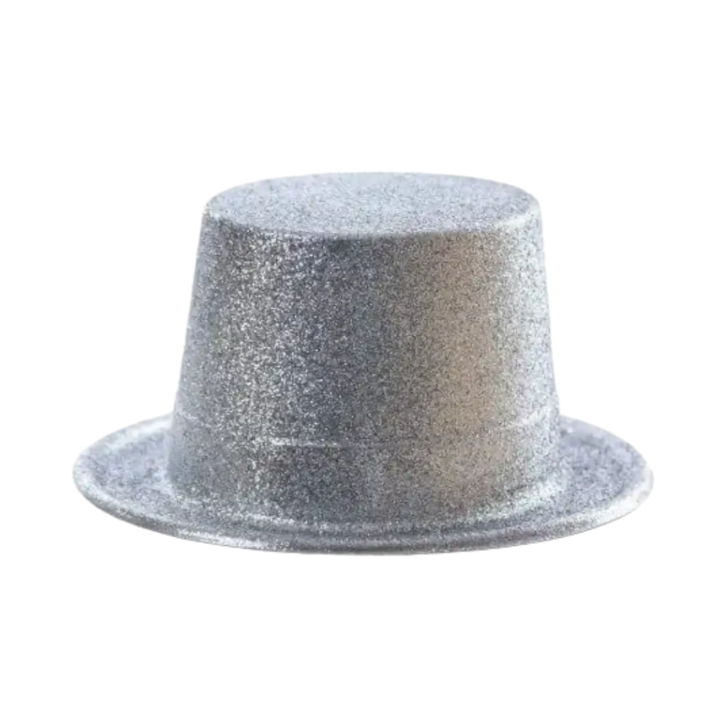 Cappello a cilindro con paglia d'argento
