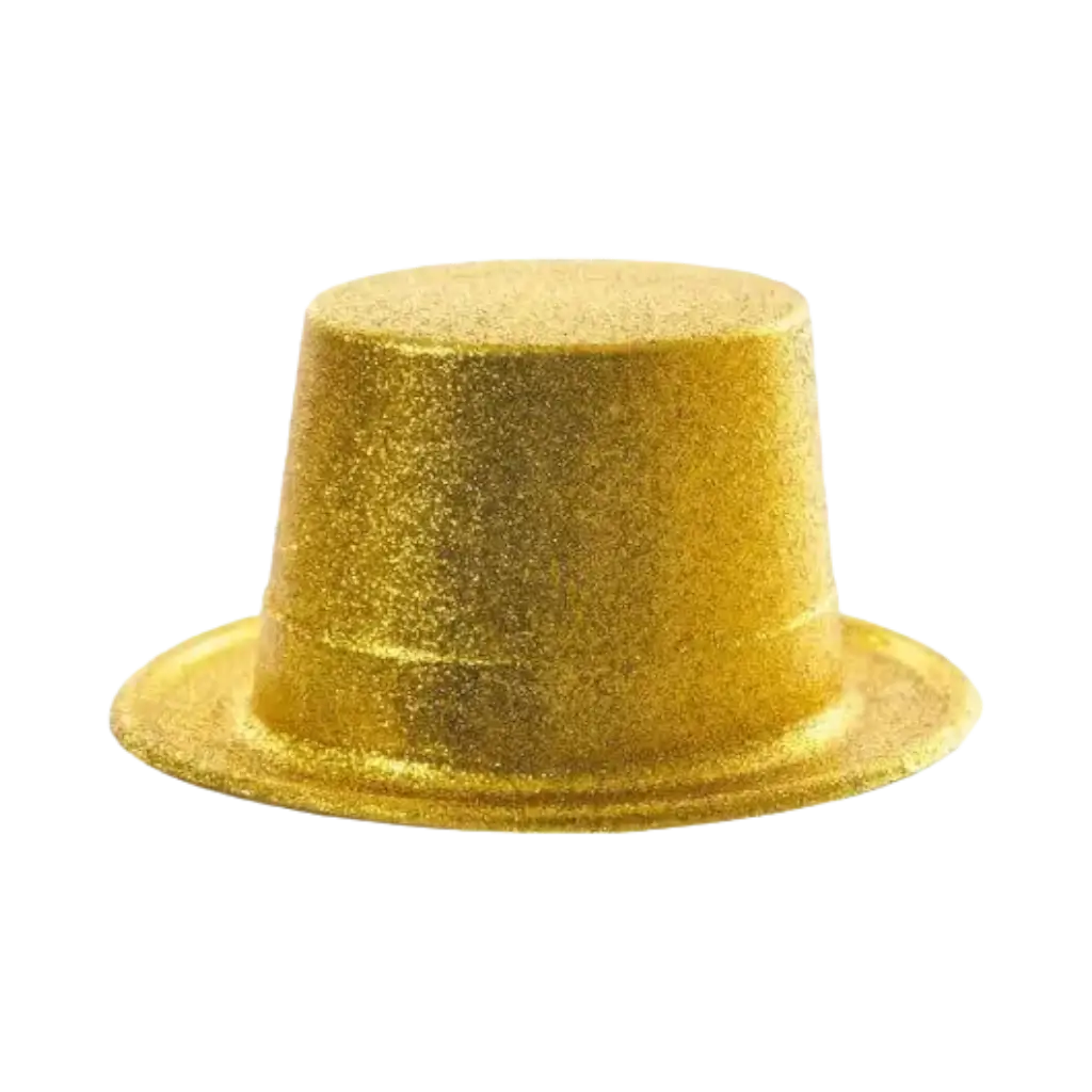 Cappello a cilindro con paillettes oro