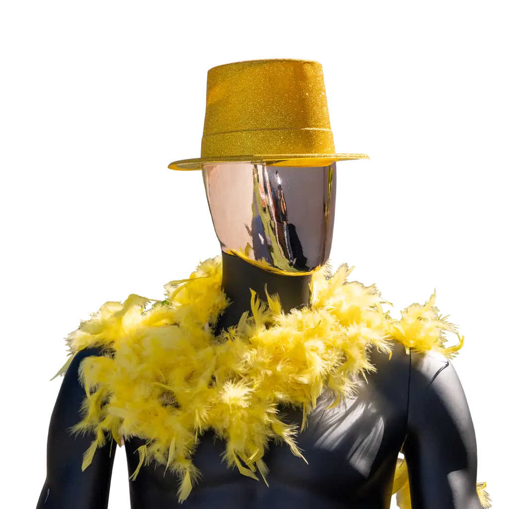 Cappello a cilindro con paillettes oro