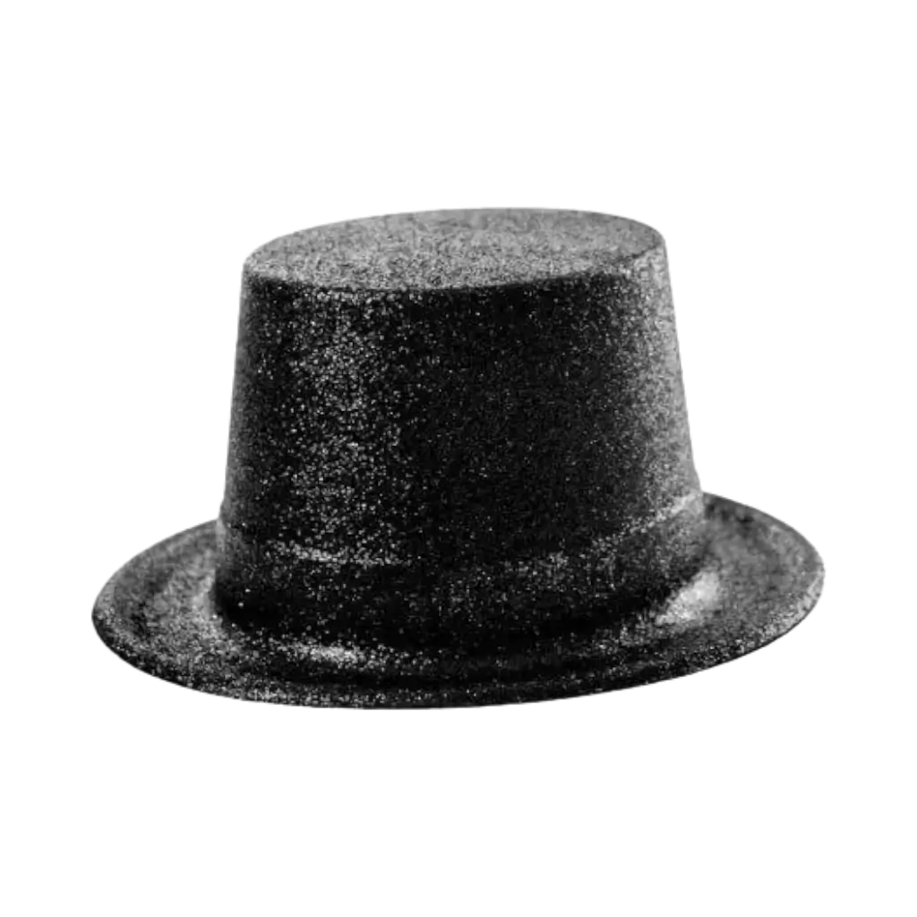 Cappello a cilindro con paillettes nere