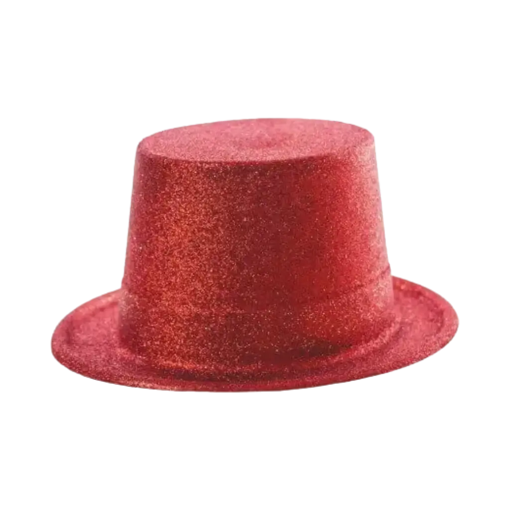 Cappello a cilindro con paillettes rosse