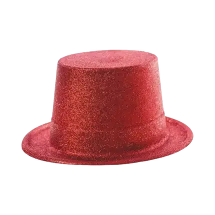Cappello a cilindro con paillettes rosse