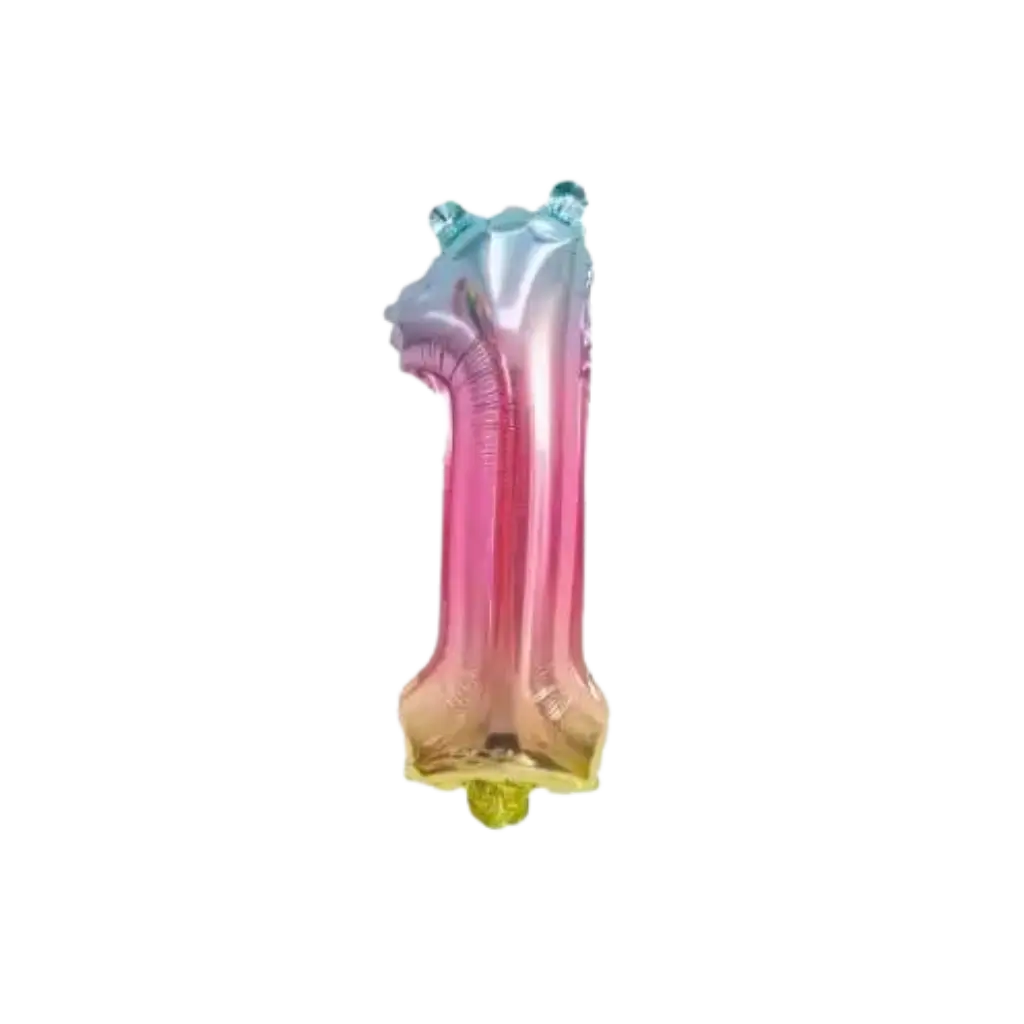 Palloncino anniversario numero 1 Arcobaleno 36cm