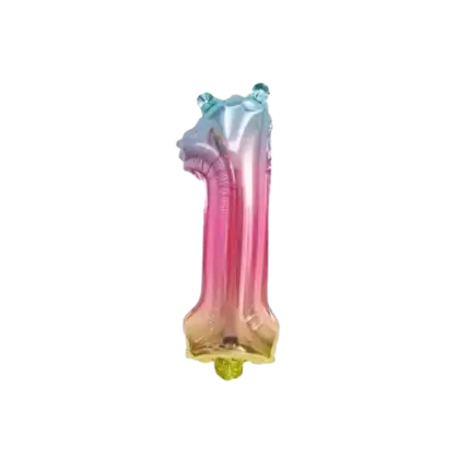 Palloncino anniversario numero 1 Arcobaleno 36cm