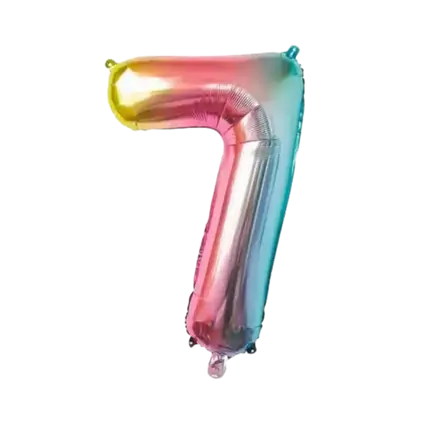 Palloncino anniversario numero 7 Arcobaleno 86cm