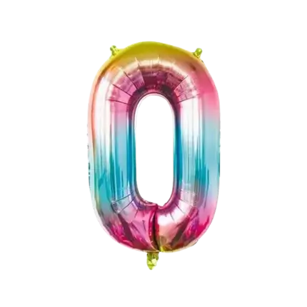 Anniversario numero del palloncino 0 Arcobaleno 86cm