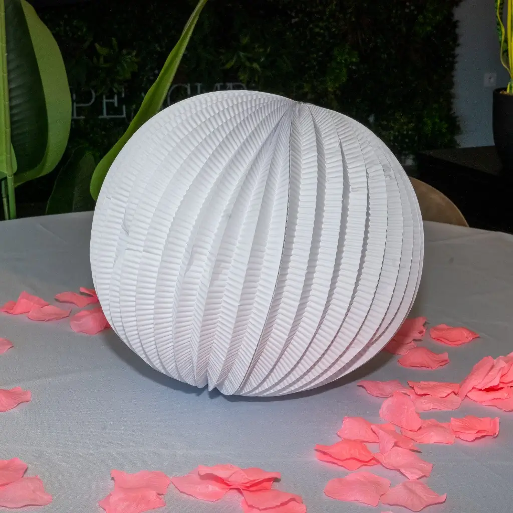 Lampada a sfera di carta bianca rotonda 30cm