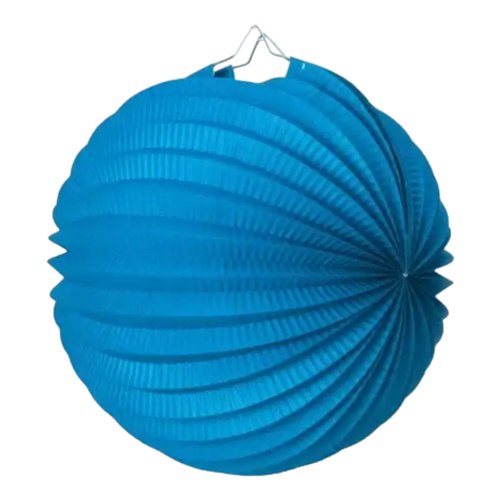 Lampada palla di carta tonda blu 30cm