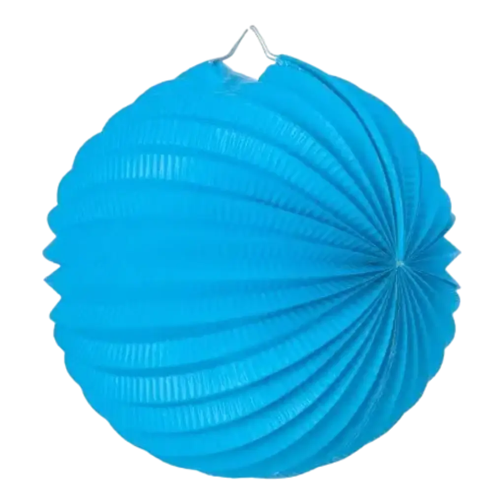 Lampada a sfera rotonda di carta blu chiaro 30cm