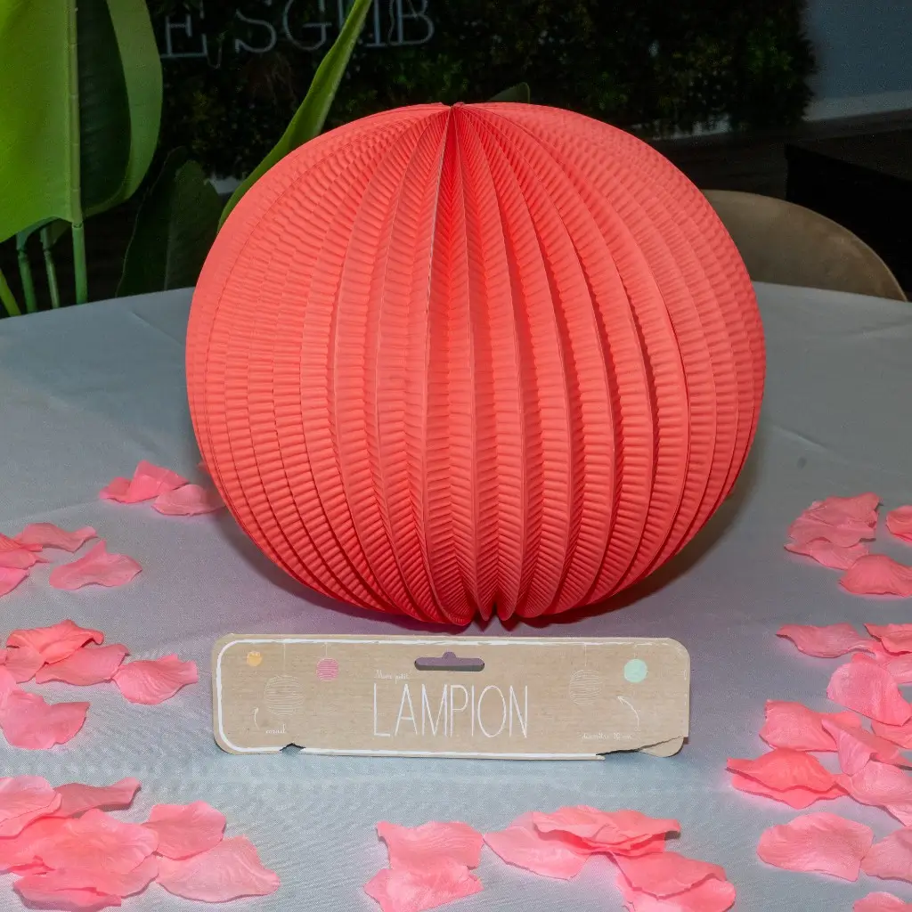 Lampada a sfera di carta corallina di carta tonda 30cm