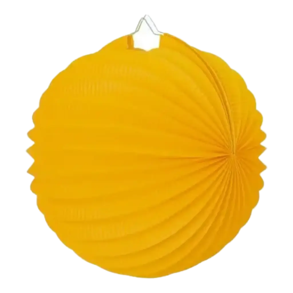 Lampada a sfera di carta gialla senape rotonda 30cm