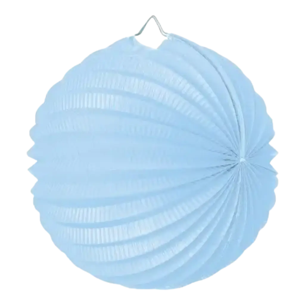 Lampada palla di carta rotonda blu morbido 30cm