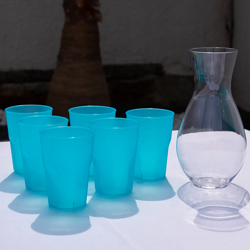 Bicchiere da cocktail blu turchese 35cl (Set di 20)