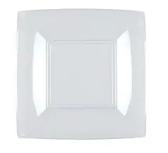 Piatto da dessert quadrato trasparente 18x18cm - Set da 25