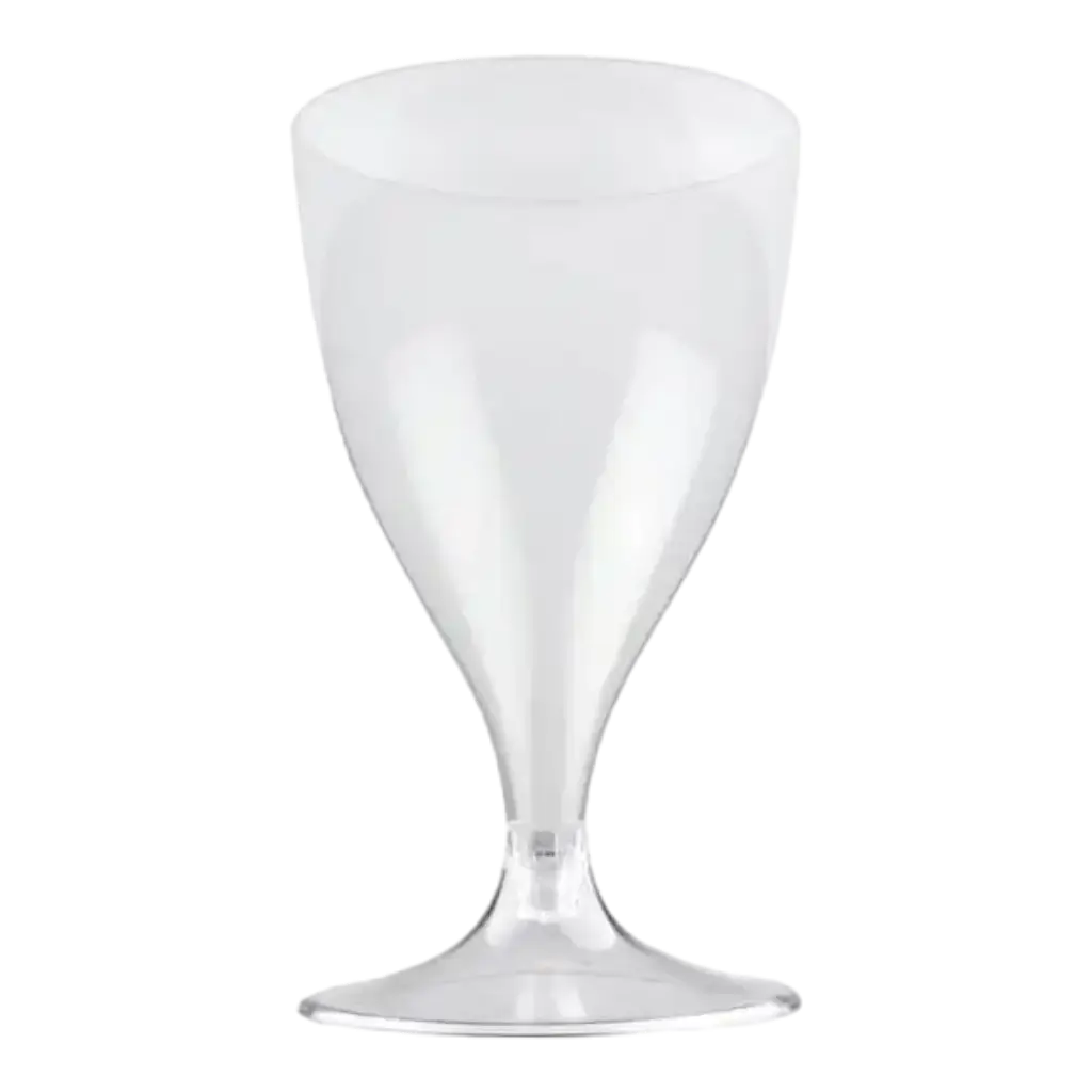 Set di 100 bicchieri da vino in plastica trasparente 20cl
