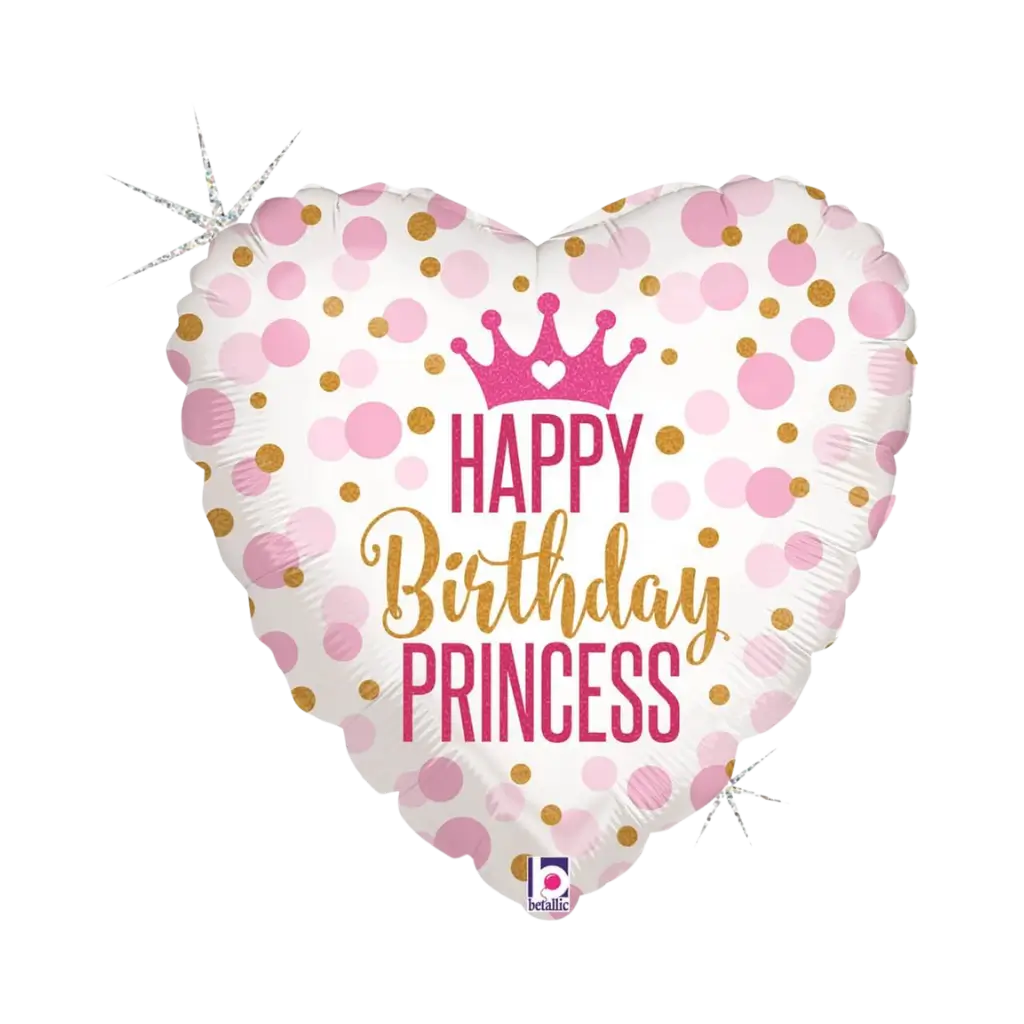 Compleanno Princess Palloncino a cuore rosa 45cm