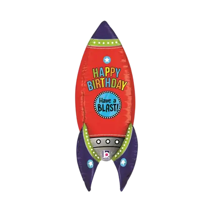 Pallone a razzo gigante Buon compleanno 91cm