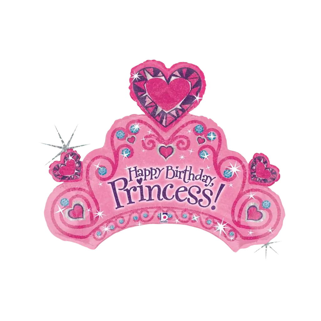 Palloncino Corona Felice compleanno principessa 86cm