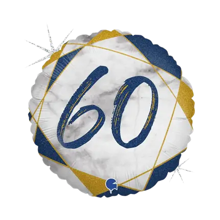 Compleanno Balloon Marble Effect 60 Blu 45cm